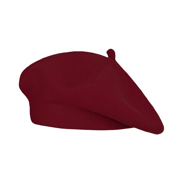 Gllutt Cashmere Beret Hat French Style Stretchy Knitting Solid Color