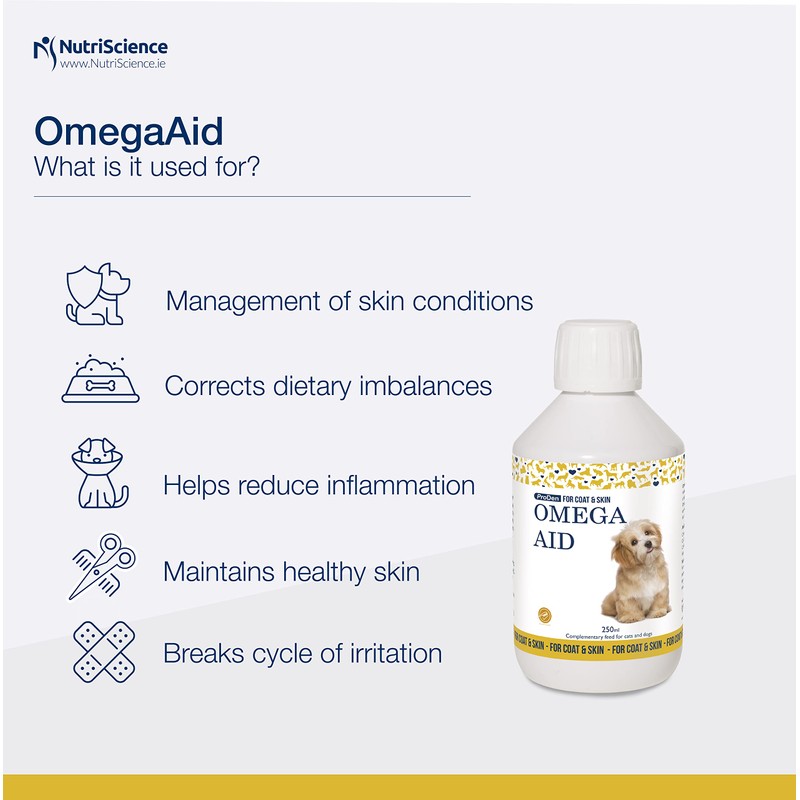 Swedencare UK OmegaAid Omega 3 Supplement 250 ml for Dogs