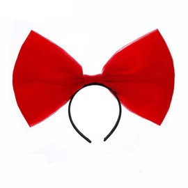 Women Ladies Retro Large Red Bow Headbands Girls Fabric Hairband Exaggerated Hair Accessories Props