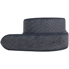 BELTINGER Replacement Belt with Python Embossing with Press Studs 4 cm | Press Stud Belt for Men and Women 40 mm | Leather Belt without Buckle Snake Look, navy