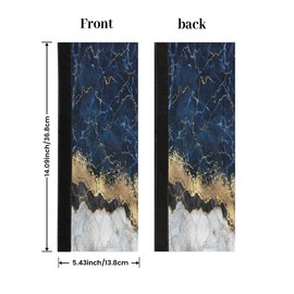 Pardick Marble Refrigerator Door Handle Covers Set of 2 Marble Blue Gold Washable Fridge Dishwasher Mocrowave Oven Door Decor Protector Handle Cover Kitchen Appliance Decorative