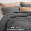 Bedsure Waffle Comforter Set King, Soft and Breathable Dark Grey