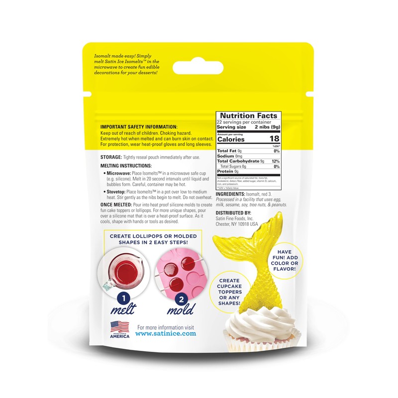Satin Ice Isomelts, Yellow, 7 Ounce Pouch - Melt and