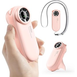 Handheld Portable Turbo Fan, 4000mAh USB Rechargeable Pocket Fan, Up to 16 Hours, Hand Fan with 5 Speeds Powerful Cooling for Travel/Summer/Outdoor/Lash/Purse(Pink)