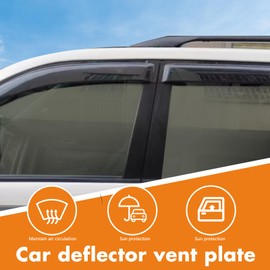 WGGDRAQQ 4Pcs Set Tape-On Rain Guards Window Visors for Hyundai Sonata 2020-2024 Window Deflectors Black