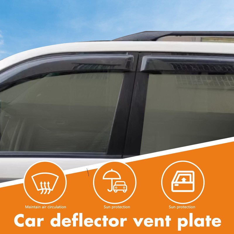 WGGDRAQQ 4Pcs Set Tape-On Rain Guards Window Visors for Hyundai