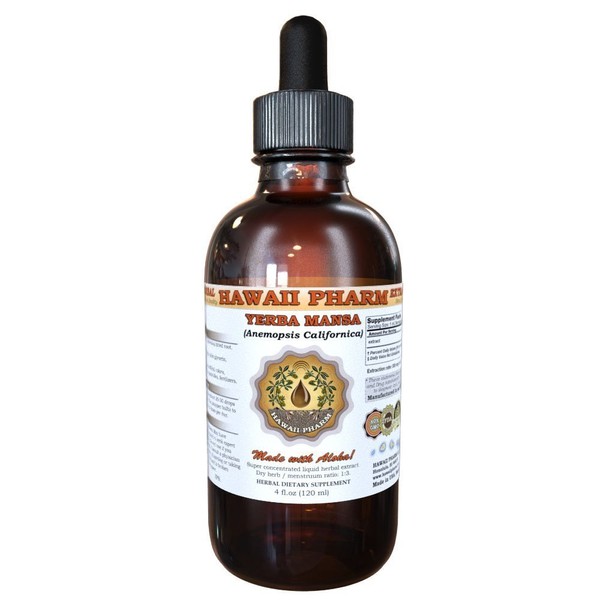 HawaiiPharm Yerba Mansa Liquid Extract, Yerba Mansa (Anemopsis Californica) Tincture, Herbal Supplement, Made in USA, 2 fl.oz