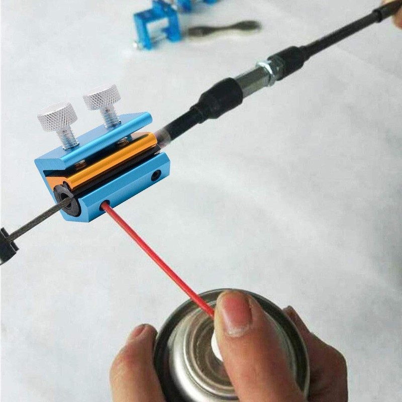 HugeAuto Dual Cable Oiler Lubricator Luber Tool Universal Twin-Clamp Cable