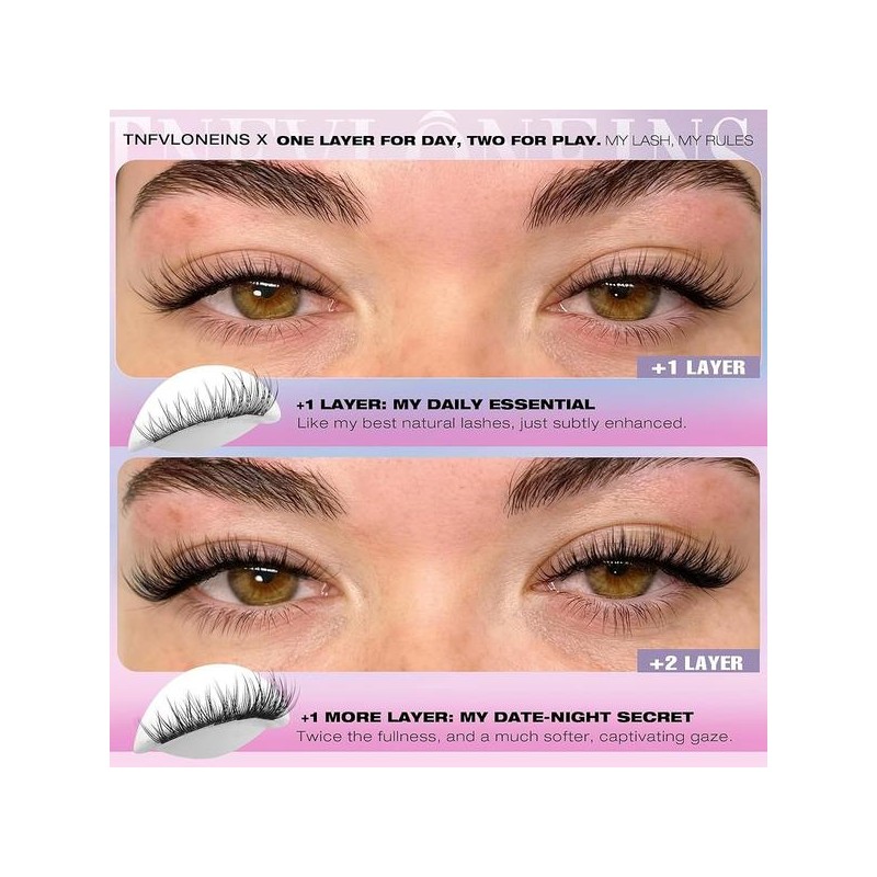 TNFVLONINS 내추럴 래쉬 익스텐션 키트 168Pcs 클러스터 위스피 속눈썹 9-12MM