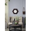ZJMTOCYU Hexagon Wall Mirror with Solid Wood Frame, Decorative Accent