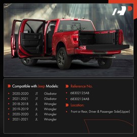 A-Premium Door Hinge Assembly Compatible with Jeep JL Series Wrangler 2018-2021, JT Series Gladiator 2020-2021, Front or Rear Driver and Passenger Upper Side, 2-PC Set