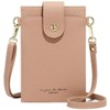 Smartphone Pouch Shoulder Pochette Bag Strap Leather Pochette (Pink)