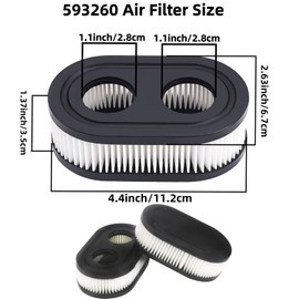 593260 Air Filter for Briggs and Stratton 334404 798452 5432 550EX 575EX 625EX 675EXI 725EXI Engines Parts Toro Recycler 22 and Troy Bilt TB230 TB200 TB110 Lawn Mower with 595658 Air Cleaner Cover