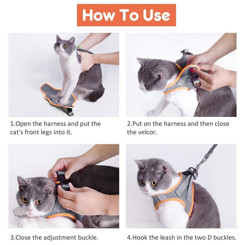FAYOGOO Cat Harness and Lead Set, Cat Harness for Walking