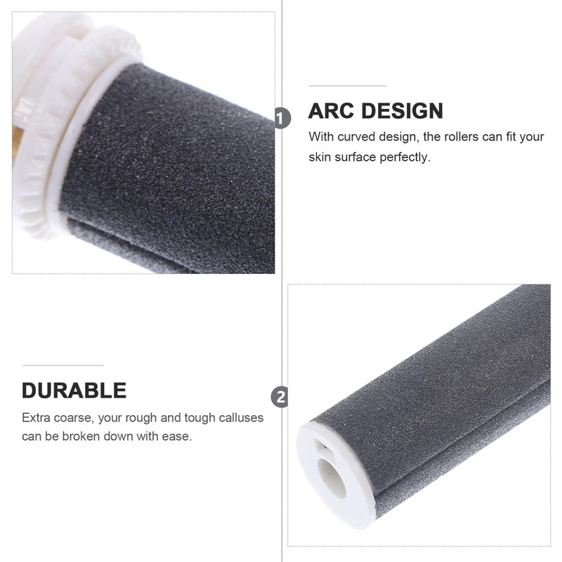 Outanaya 360° Rotating Foot File Roller Heads Coarse Refills for