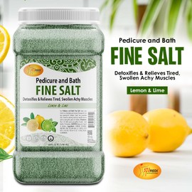 SPA REDI - Detox Foot Soak Pedicure and Bath Fine Salt, Lemon and Lime,128 Oz - Made with Dead Sea Salts, Argan Oil, Coconut Oil, and Essential Oil - Hydrates, Softens and Moisturizes
