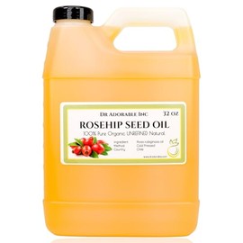 Dr Adorable - 946 Ml - Aceite De Rosa Mosqueta Sin Refinar - 100% Puro, Natural Y Orgánico, Prensado En Frío