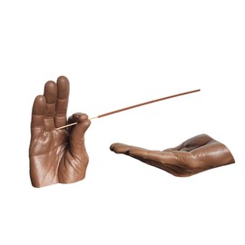 Hand Statues Incense Holder - Incense Burner Ash Catcher, Handcrafted Incense Stick Holder with Ash Catcher, Artisan Incense Burner for Meditation & Yoga (Brown)
