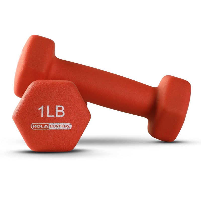 HolaHatha 1, 2, and 3 Pound Neoprene Dumbbell Weight Set