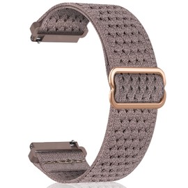 CeiBand Nylon Braided Sport Bracelet for Lug Width 20 mm 22 mm, with Velcro Fastening, Breathable Replacement Strap Watch Straps for Men Women (22 mm, Purple)