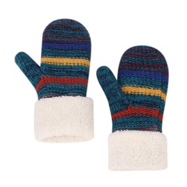 ITODA Womens Gloves Winter Thermal Knitted Gloves Thick Fleece Lined Insulated Warm Mittens Ladies Girls Full Finger Hand Warmer Mittens Ski Cycling Running Outdoor Gloves Birthday Christmas Gifts