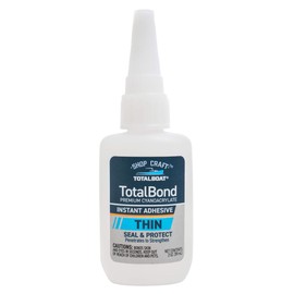 TotalBoat Thin CA Glue - TotalBond Cyanoacrylate Super Glue Adhesive for Wood, Plastic, Glass, Metal, Epoxy, and Micro Crack Repair - 2 oz