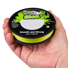 Berkley Sick Braid - 8 Strands Braided Fishing Line, Super Smooth 8 carrier Multifilament PE Braid Predator Fishing Lines 150/300m For Freshwater and Saltwater Sea Fishing, Unisex, Hi-Viz Yellow