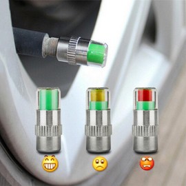 2/4pcs Tire Pressure Indicator Valve Cap Sensor with External Valve Detection and Alert Monitoring - Color: 4pcs