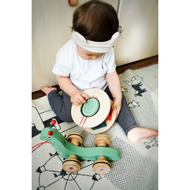 Small Foot Wooden Pull-Along Toy Snail Motor Skills Toy for Learning to Walk for Children from 12 Months, 11734, Multi-Colour