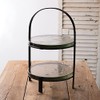 CTW 370771 Two-Tier Blocked Glass Tray, 20-inch Height