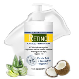 300ml Retinol Body Lotion, Advanced Firming Cream for Loose Skin, Firming Body Lotion with Coconut Oil, Retinol Body Cream for Wrinkles, Body Moisturiser for All Skin Types, Anti Aging Skincare