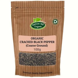 Organic Cracked Black Pepper (Coarse Ground) 100g by Hatton Hill Organic