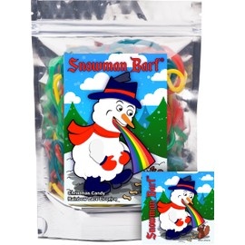 Snowman Barf Rainbow Lace Licorice Funny Unique Christmas Stocking Stuffer Gag Birthday Girl, Boy and Teens Candy Gift (5.5 Ounces)