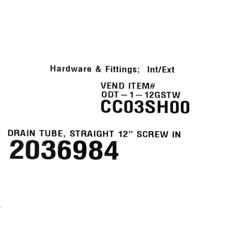 Th Marine ODT112GSTW 12 Drain Tube W/Boot & Screen