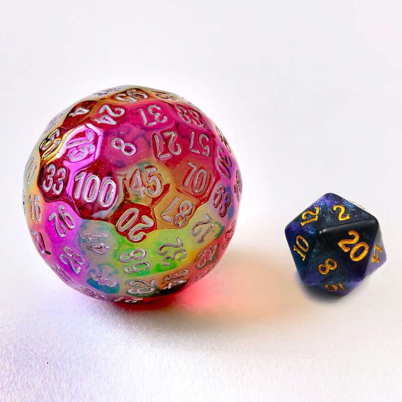 Bescon Dazzling Red 100 Sided Dice, Game Dice D100, Polyhedral