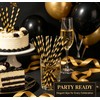 Paper Straws Biodegraddable (Black Gold Striped)