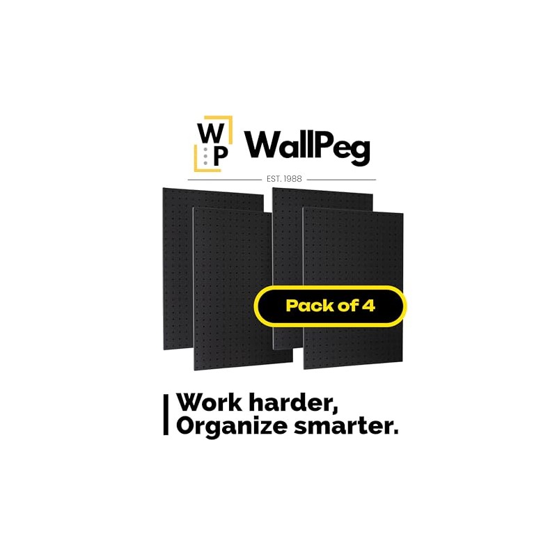 WallPeg Pegboard Kit - 4 Each 24"x16" Peg Board Panels