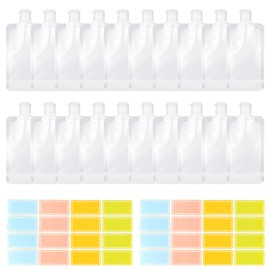 ANNASAMDO 30 Stück Reiseflaschen Set, 100ml Nachfüllbare Leere Quetschbeutel Reise Kosmetik Behälter, Reise Behälter zum Befüllen, Travel Bottles Reisebehälter für Shampoo, Duschgel, Creme