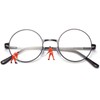 [Soarea] おしゃれ老眼鏡 メンズ レディース 丸メガネ ブルーライトカット かわいい 老眼鏡 (ブラック, 1.50)