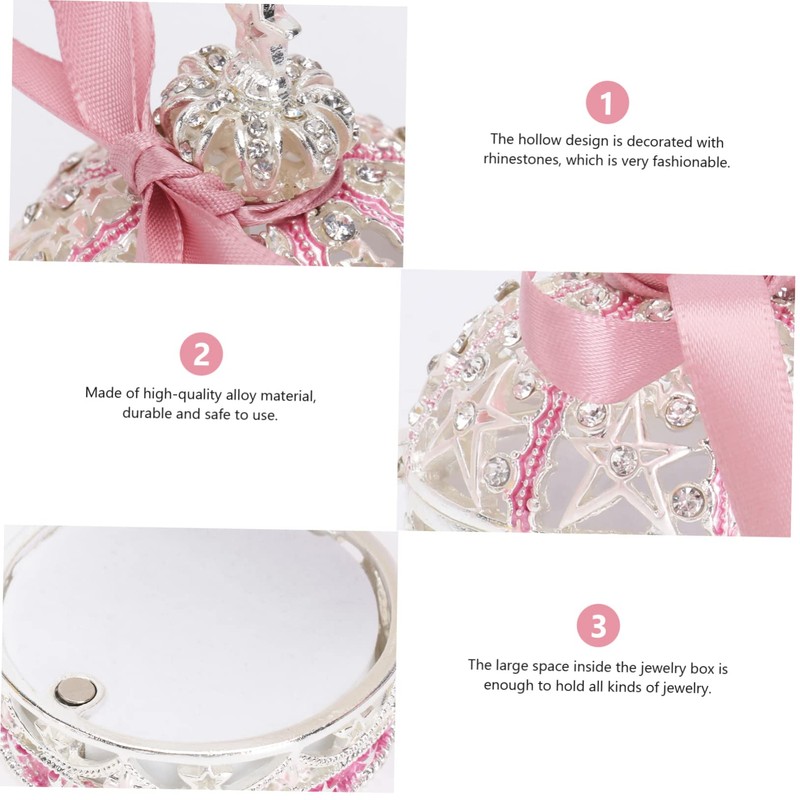 DOITOOL Elegant Princess Crown Ring Jewelry Box Holder for Rings