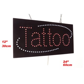 Tattoo Sign, TOPKING Signage, LED Neon Open, Store, Window, Shop, Business, Display, Grand Opening Gift