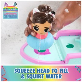 Gabby’s Dollhouse: Gabby & SS Mercat Bath Set, Floating Toddler Bath Toys with Cruise Ship & Squirter, Kids Toys for Girls & Boys Ages 3+