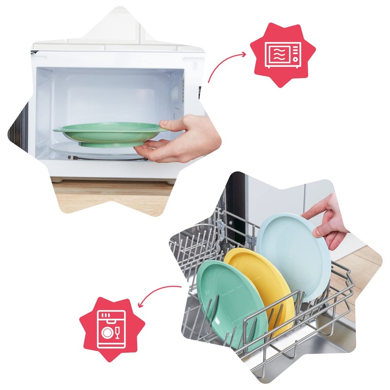 Badabulle Non-Slip Plates Set of 3 Multicoloured