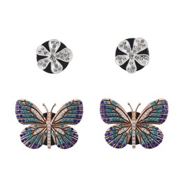 Blue&White Butterfly Flower Shape Air Vent Clips,Car Air Fresheners Vent Clips,Car Diffuser Vent Clip,Car Interior Decor Bling Car Accessories