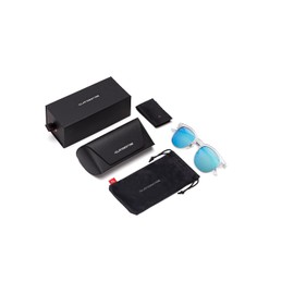 CLANDESTINE Unisex Model Sunglasses, Highbrow Crystal Light Blue - Nylon HD Blue