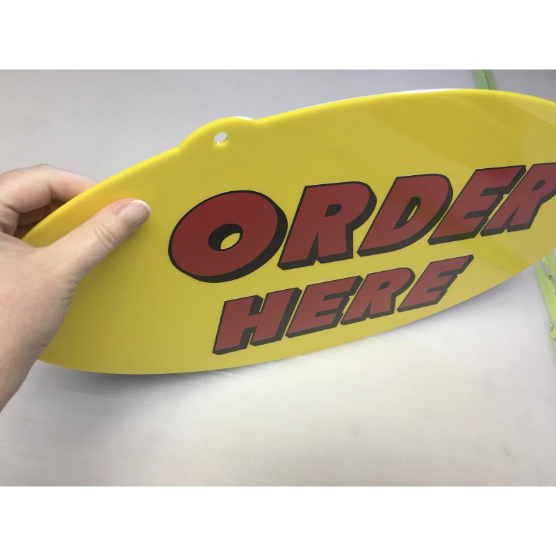 BiggyGraphics SINGLE SIDED DIECUT PLEXIGLASS SIGN ORDER HERE NEW RED