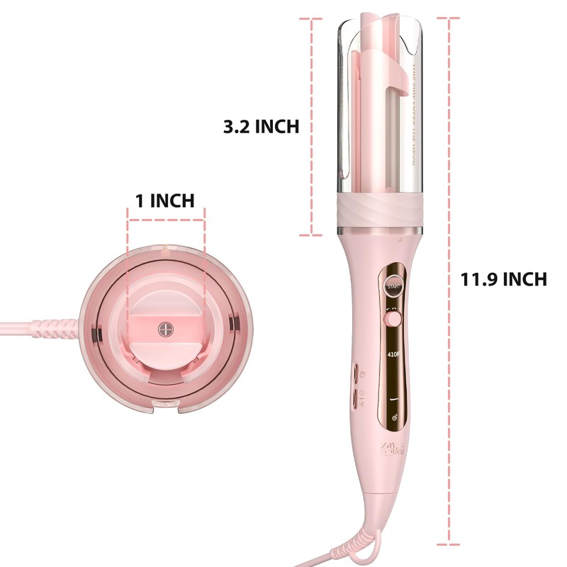 Zavarea Automatic Curling Iron, 1 Inch Hair Curler with 5