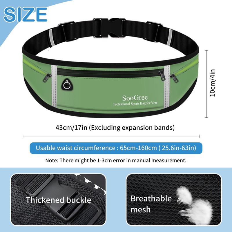 SooGree Slim Running Belt Sport Fanny Pack for Women Men,Reflective