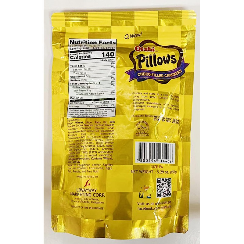 Choco-Filled Crackers, 5.29 oz (150g), Resealable Pack，2 Packs