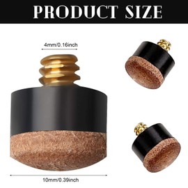 KkvoGmle 22 Pcs Screw on Tips, 10mm Replacement Billiard Cue Tips, Cue Tips Pool for Pool Cues and Snooker-Brown